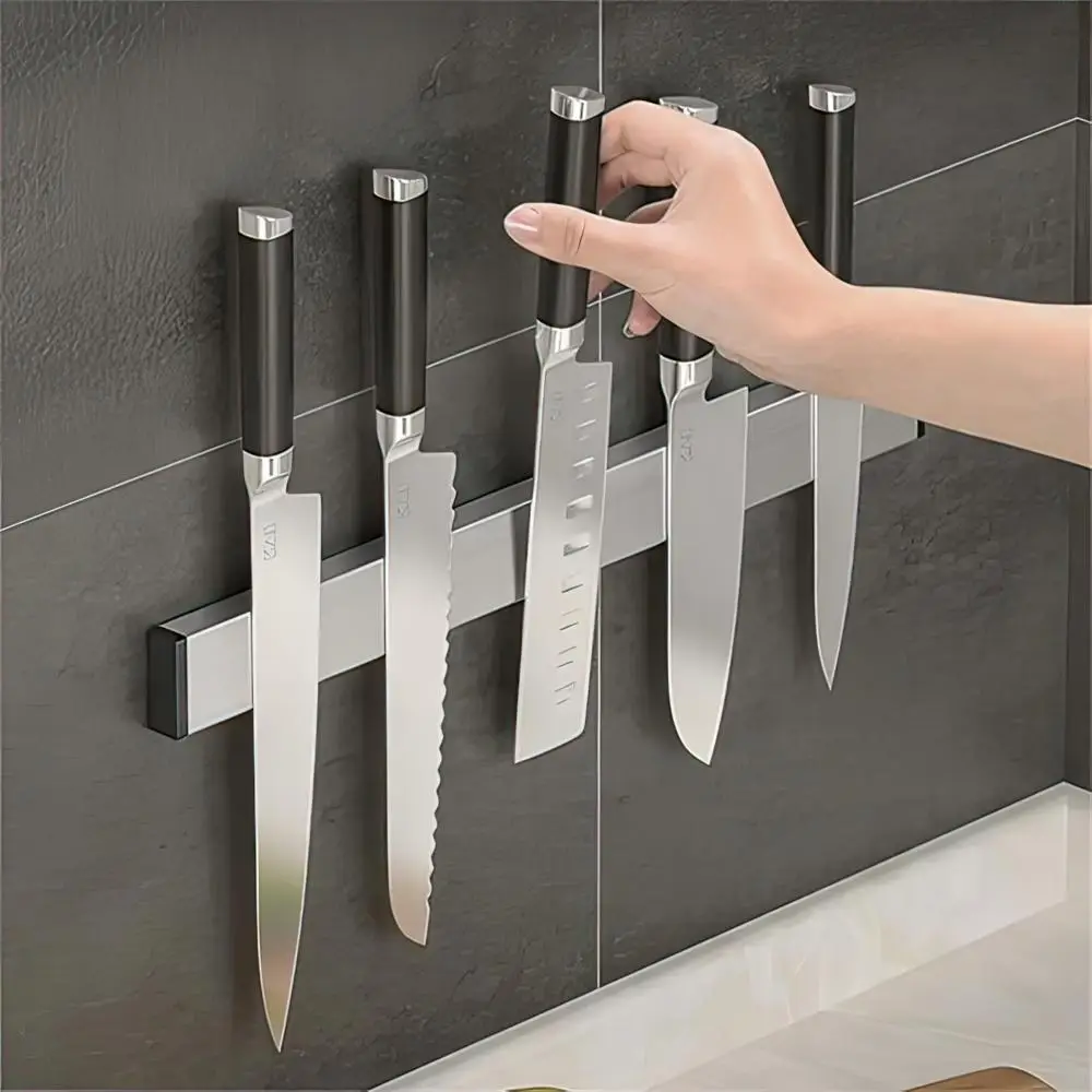 1 Piece Magnetic Knife Holder, Non-slip Double Sided Knife Rack, Kitchen Knife Storage Rack