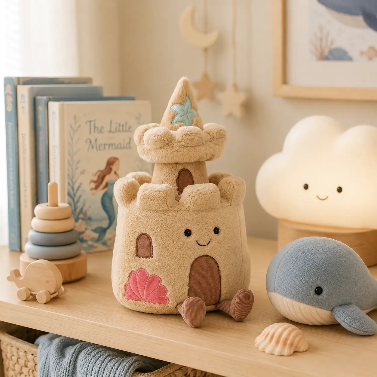 Jellycat Sandcastle Plush – Cute Soft Beach Castle Stuffed Toy, Adorable Coastal Room Decor, Summer Gift for Kids & Plush Collectors