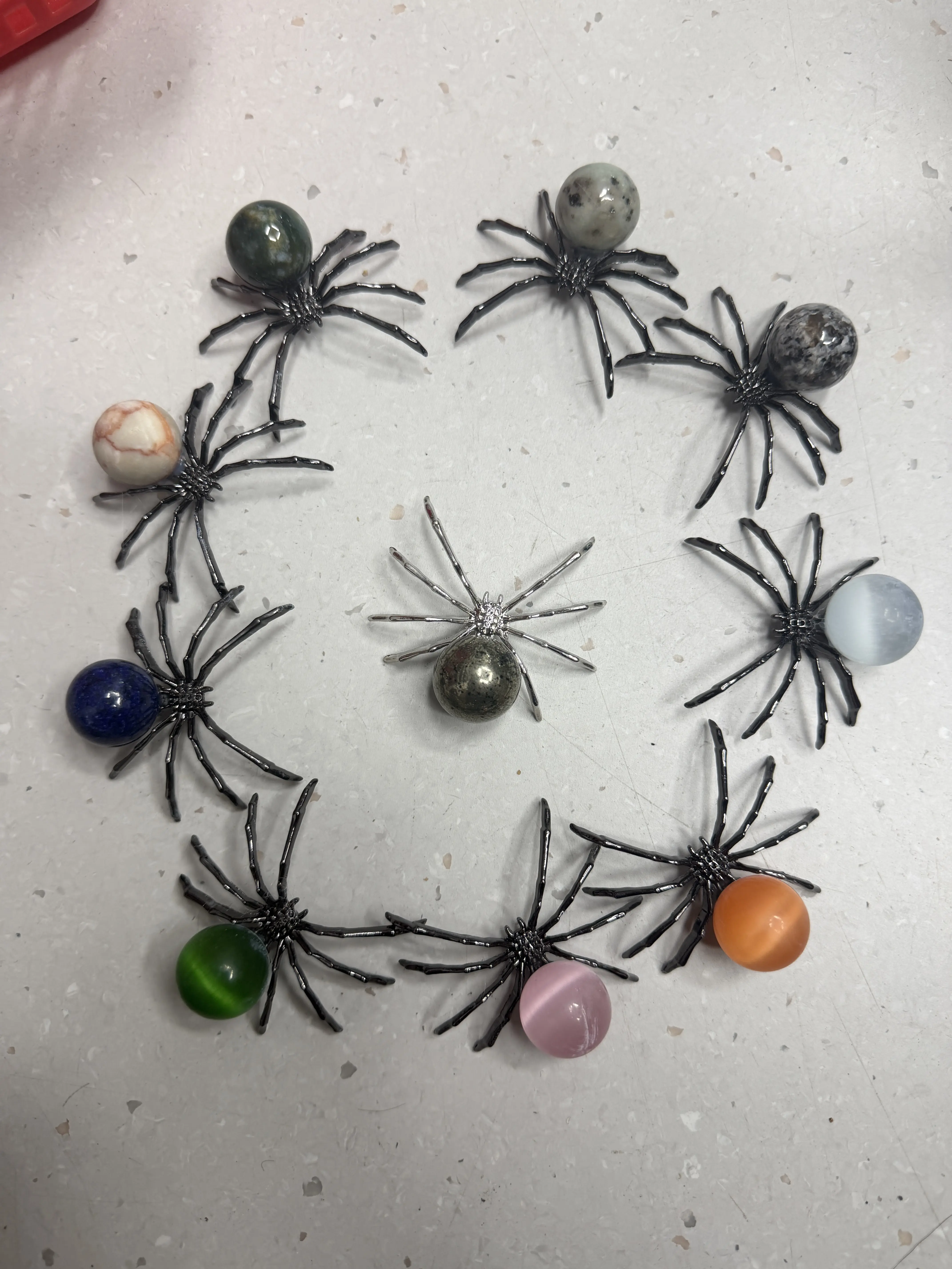 Mia(14766)gc.15 crystal spider ornaments for only $30!