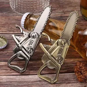 Chain Saw Bottle Opener, Unusual Beverage Tool, Ideal for Home Bars, Diverse Drink Opening Solution, Perfect Gift for Barbecue Enthusiasts, Durable