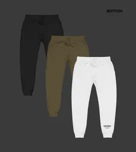 GOODII Unisex Fleece Sweatpants - 100% Cotton Face, 65% Cotton 35% Polyester, Cuffed & Side-Seamed Legs, Elastic Waistband, 2 Front Pockets, Comfortable Casual Everyday Outfit