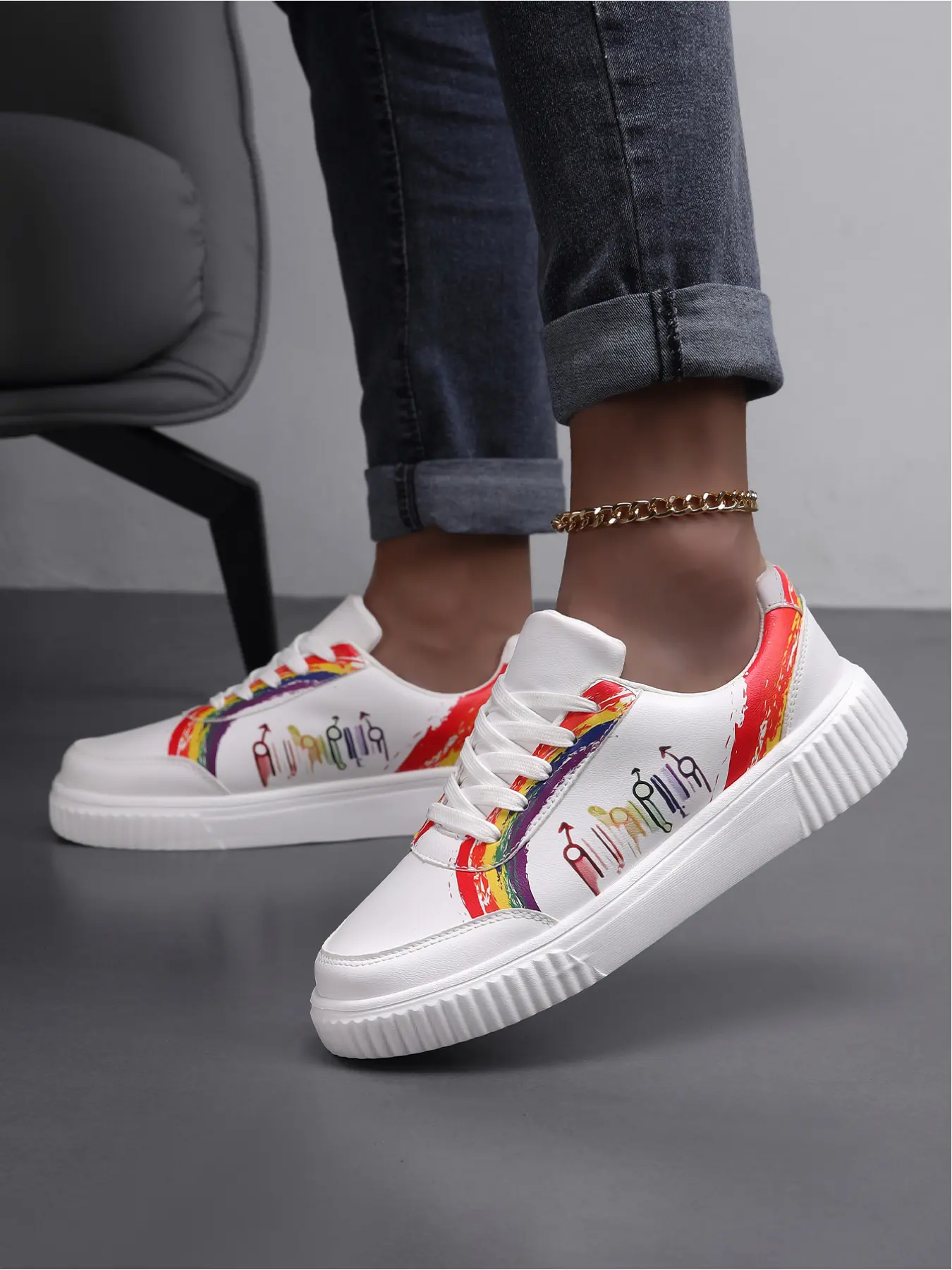 Women's Multi-Hued Skate Sneakers - Lightweight Comfort Casual Skateboarding Shoes for Daily Commute & Outdoor Sports