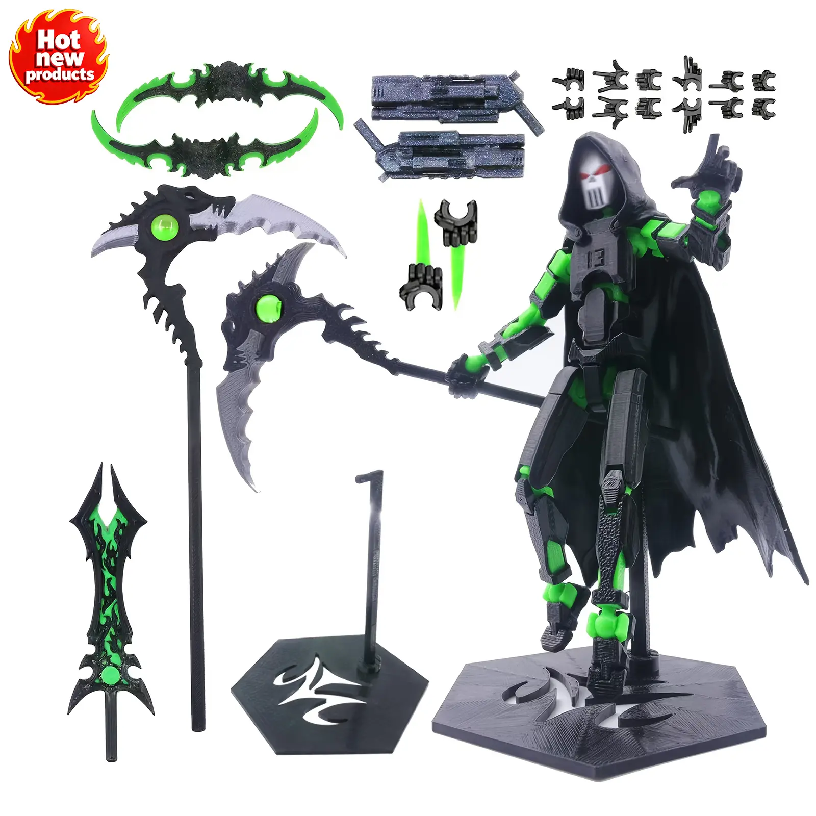 T13 Action Figure - Multi-Jointed Poseable Collectible with Spear