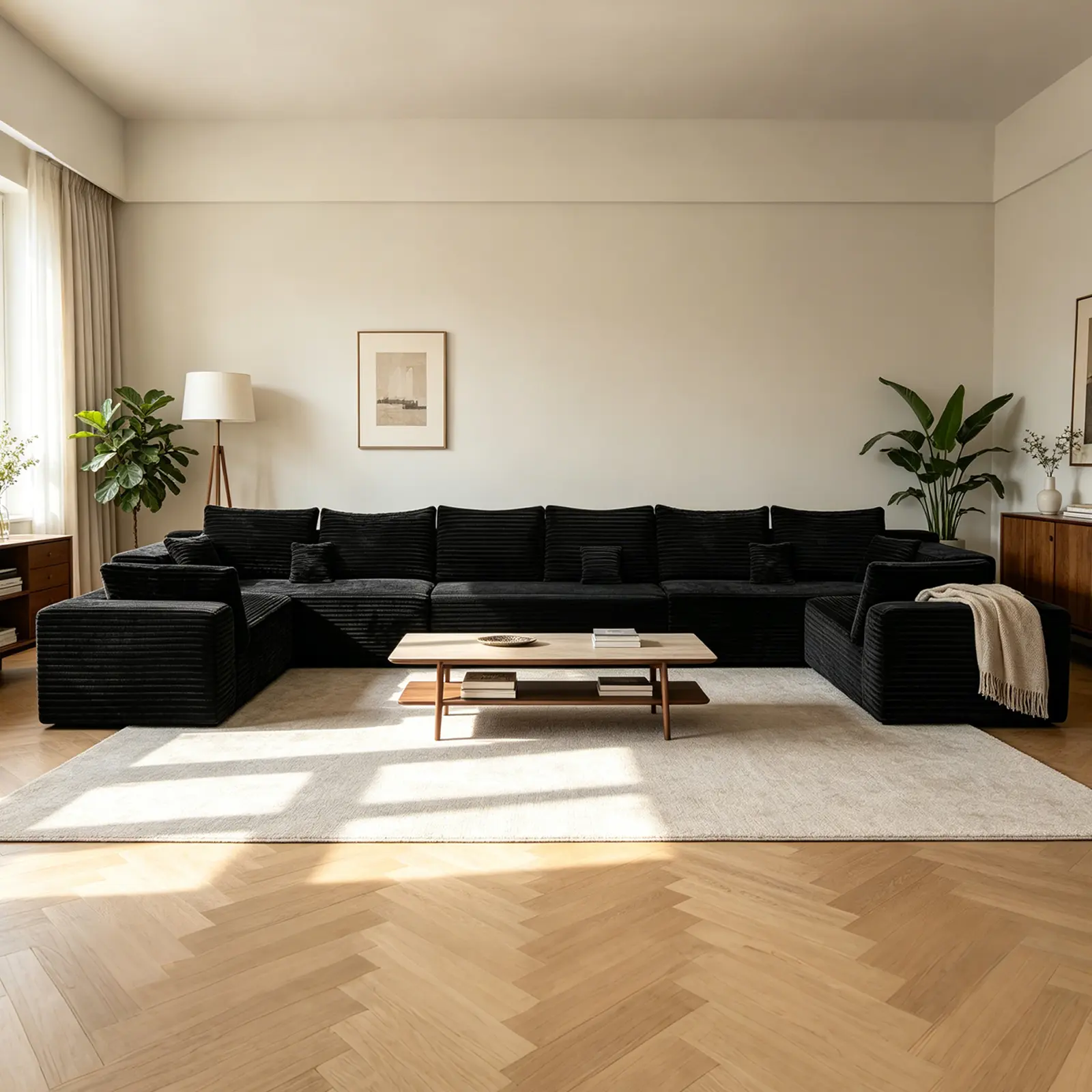 HSECOYAY Oversized 176" U shape CloudCouchPlusSectional Sofa with Chaise Moder Modular Sofa with 13 Soft Pillows & Lounge Chairs Boneless Upholstered Couches for Living Room Bedroom Plush Corduroy Fabric