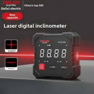 DELIXI Digital Angle Finder Inclinometer with Laser Level, 360° Magnetic Protractor, USB Rechargeable, ABS Housing, ±0.2° High Accuracy for Construction, Woodworking, Tile Installation – DELIXI DMQ506