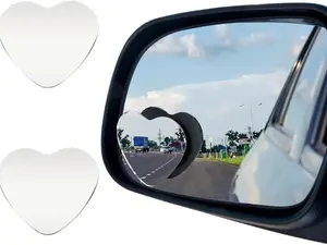 2-Pack Fit for Heart & Cross -Shaped blind car  Spot Mirrors Stickers - Adjustable Wide Angle Convex Rear View Mirrors for Enhanced in SUVs, Trucks, and Sedans Car Accessories