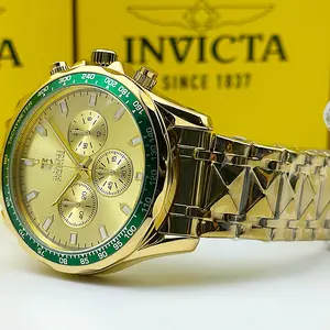 Invicta Men's Gold Watch 44mm Montres Prestige Copper Dial Quartz Analog Luxury Dress Watch Gift for Him Anniversary