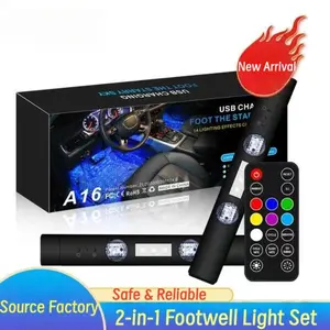 Car Ambient Light Floor LED Decorative Lamp, Wireless Remote Control, Universal Damage-Free Installation, Seven-Color RGB Car Interior Upgrade Tool