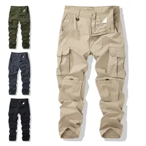 Men’s Plain Multi-Pocket Cargo Straight-Leg Pants - Durable, Breathable, Comfortable, Versatile, All-Seasons, Multi-Color - Suitable for Outdoor Leisure, Everyday Commuting