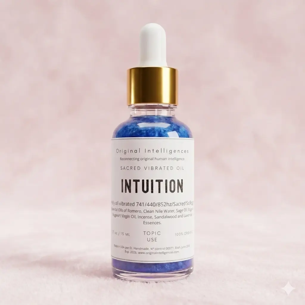 INTUITION Holy Vibrated Oil 30 ml with 74Hz 144Hz 952Hz Frequencies for Enhanced Intuition Powers Sacred  Frequencies