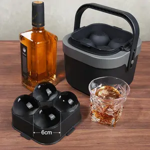 MIAHART Perfect Clear Ice Ball Maker | 2-Inch Large Ice Balls for Whiskey & Cocktails, Slow Melt, Ideal for Home Bars & Parties, Perfect Gift for Men Silicone Utensils, gift