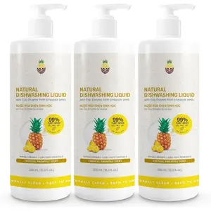 Dish Soap Tropical  Scent - 16.9oz 3 Pack - 99%  Based Dish Liquid -  Dish Soap from Discarded  Peels