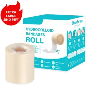 Hydrocolloid Roll for Wound Care - Cut-to-Size, Extra Large Hydrocolloid Patch Bandages with Self-Adhesive, Ultra Absorbent, Flexible & Waterproof, Self-Adhesive Dressing First Aid Kit Essential (2in*16ft)