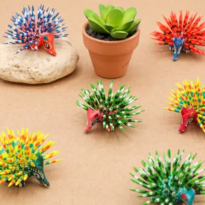 Hand Painted Porcupine Wooden Figurine Alebrije