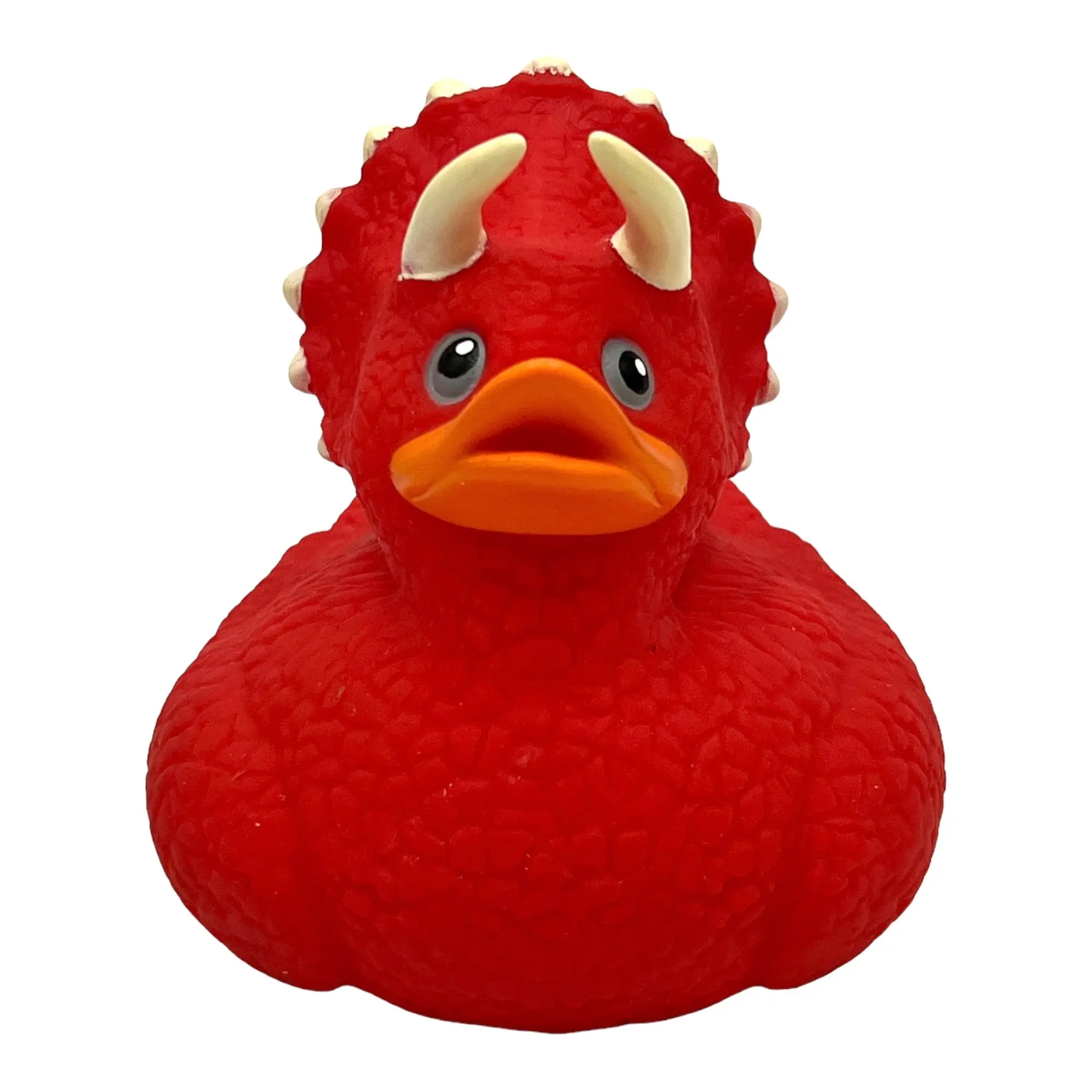 Triceratops Rubber Duck Figure and Nostalgic Decor with a Fun Prehistoric Twist