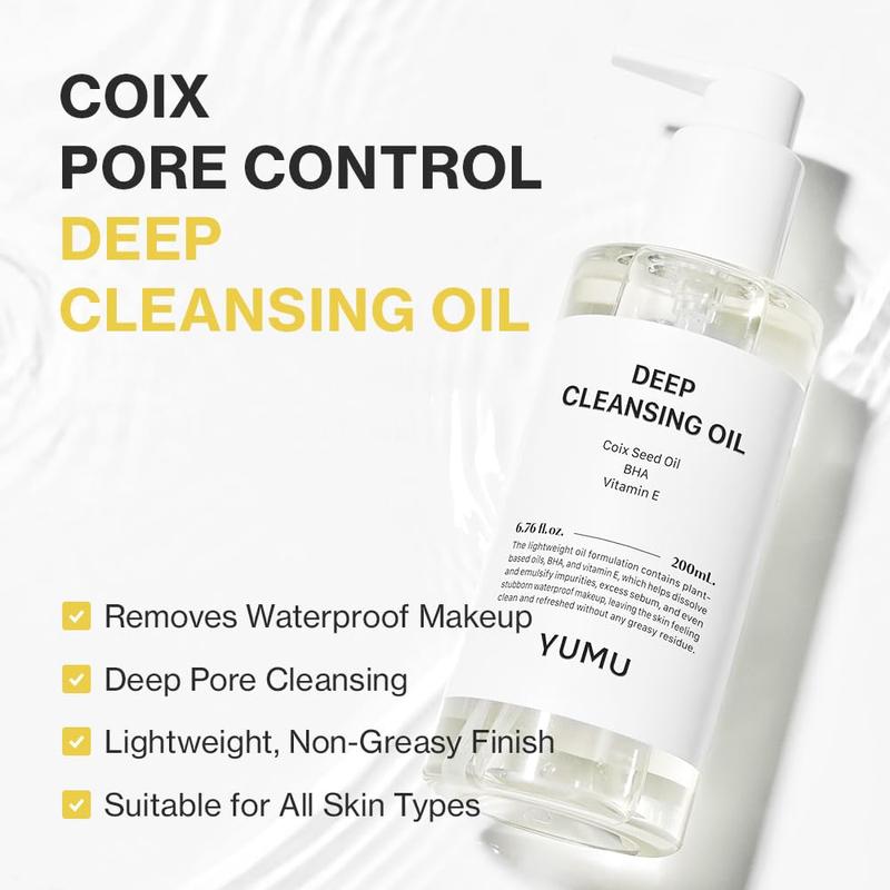 YUMU Double Cleansing Duo Set | Gentle Face Wash + Pore Control Cleansing Oil, Hydrating, Korean Skin Care
