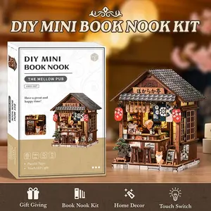 DIY Wooden Miniature House Model Kit, Creative Gift for Ages 14+, 3D Bookend Home Decor, Includes English Instruction Manual