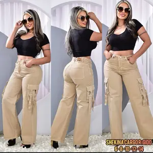 Women's cargo Glúteo Colombiano Jeans - Denim Comfort Pants - Womenswear, Bottom