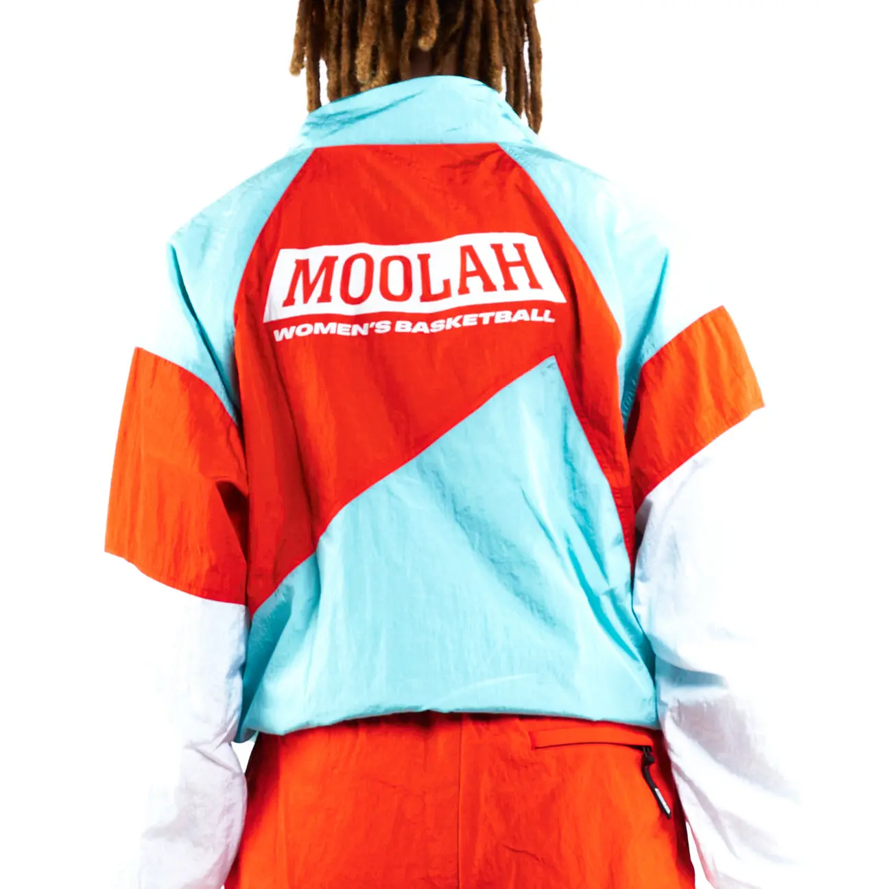 WARM UP JACKET - AQUA / RED