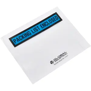Global Industrial 412579 Packing List Envelopes with Print - 4.5 in. x 5.5 in. - Blue - Pack of 1000
