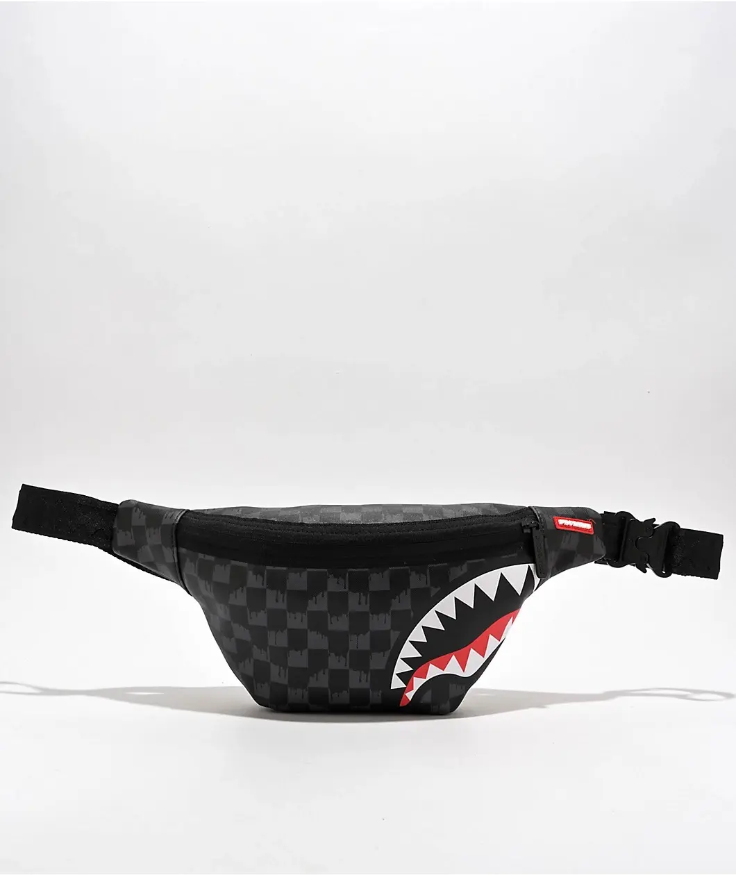Need Poem Sprayground Drip Check Savvy Black Fanny Pack