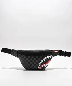 Need Poem Sprayground Drip Check Savvy Black Fanny Pack
