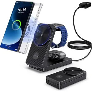 3 in 1   Charger for , Foldable Android  Station for Galaxy S26/S25 Ultra /S24/Z Fold 7/Flip 7,  Watch Charger Stand for Galaxy Watch Ultra 8/7/Buds 3 for Travel