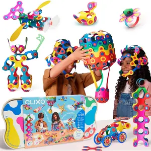 Clixo Family Pack - 150 Piece Flexible Magnetic Building Toy for Creative Family Play | STEAM Learning, Open-Ended Play. Perfect for Collaborative Fun, Travel, and Educational Bonding. Ages 4+