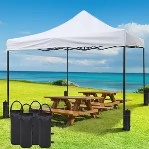 🛡️🌧️🌪️4-Pack 120LBS 5 Full-Sized Magic Stick and 2 Nylon Handles Upgraded Extra Large Heavy Duty Canopy Weights Sand Bags for Ez Pop Up Canopy Tent Gazebo Outdoor Instant Sun Shelter Patio Umbrella🧱⛈️Leg Weights Sand Bags for Instant