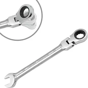 22mm Flex  Ratchet Wrench, 12 Point Chrome Vanadium Steel Combination Spanner with 72  Ratcheting Gear, Metric Industrial Grade Tool for Automotive and Mechanical Maintenance