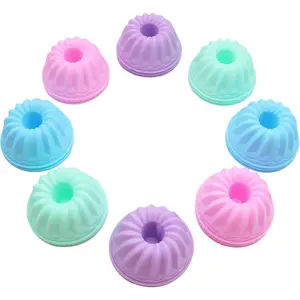 24Pack Silicone Baking Cups, Pumpkin Silicone Baking Cake Molds, Nonstick Cupcake Liners, Fancy Dessert Tray - Jelly and Muffin Cups Kitchen Supplies (12 small cups+12 large cups)- Home Improvement