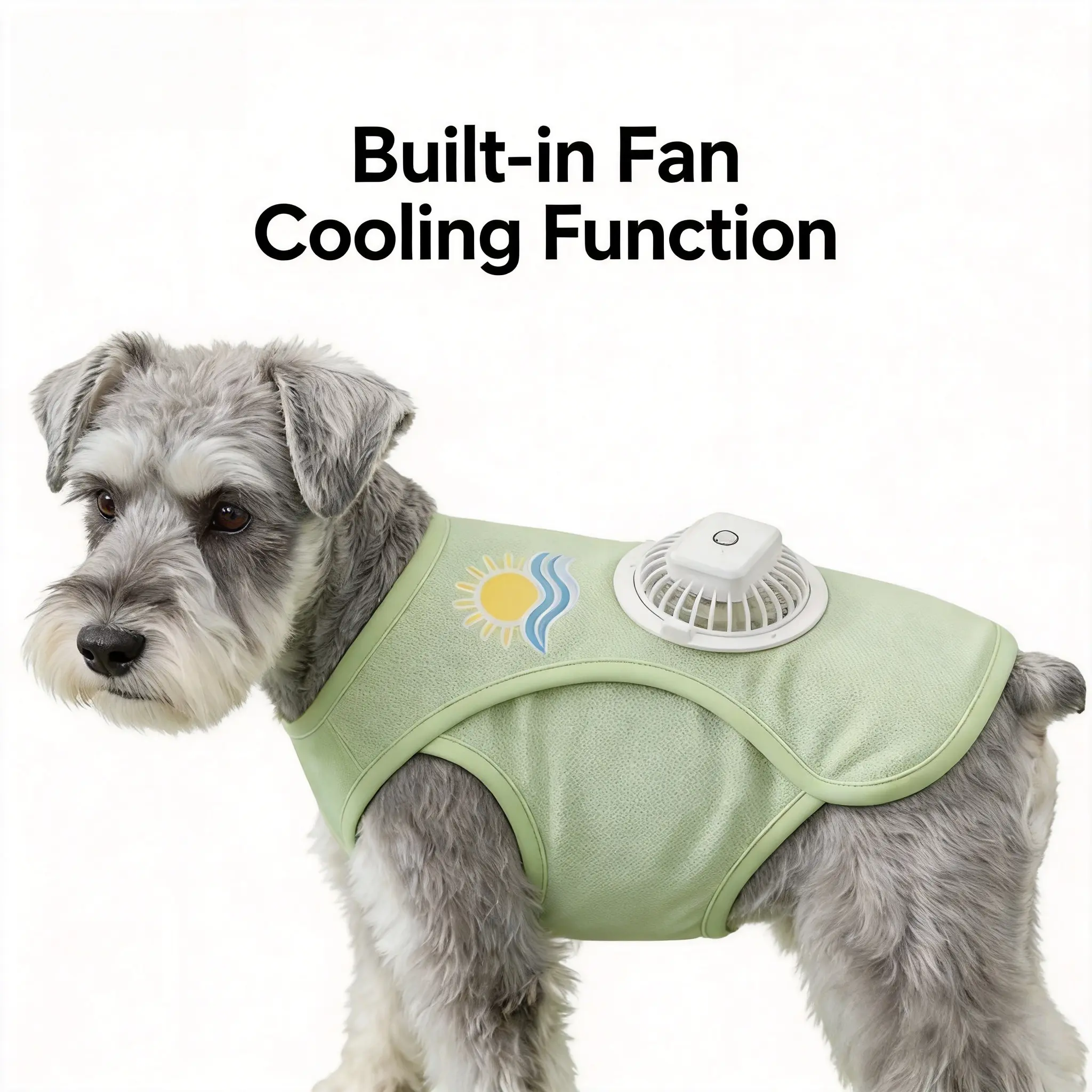 Fan Dog Clothes Cool Clothes for Dogs - Sunscreen Backwear for Summer, Lightweight Breathable Clothing for Small and Medium-sized Dogs, Pet Clothes for Pets