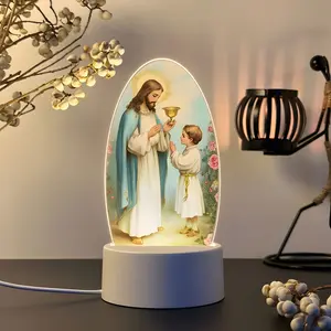 Christian Theme Night Light, First Communion USB Table Lamp, Desktop Decorative Light, Home Decoration and Religious Art, Religious Supplies