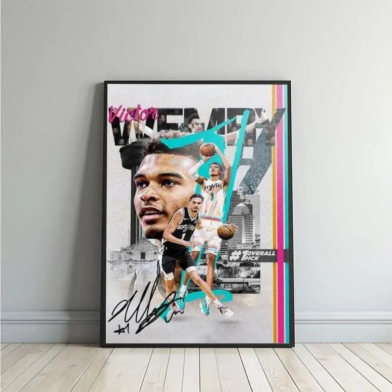 Victor Wembanyama Spurs Artistic Photo Print, NBA #1 Overall Pick Decor Poster for Room Home Decor