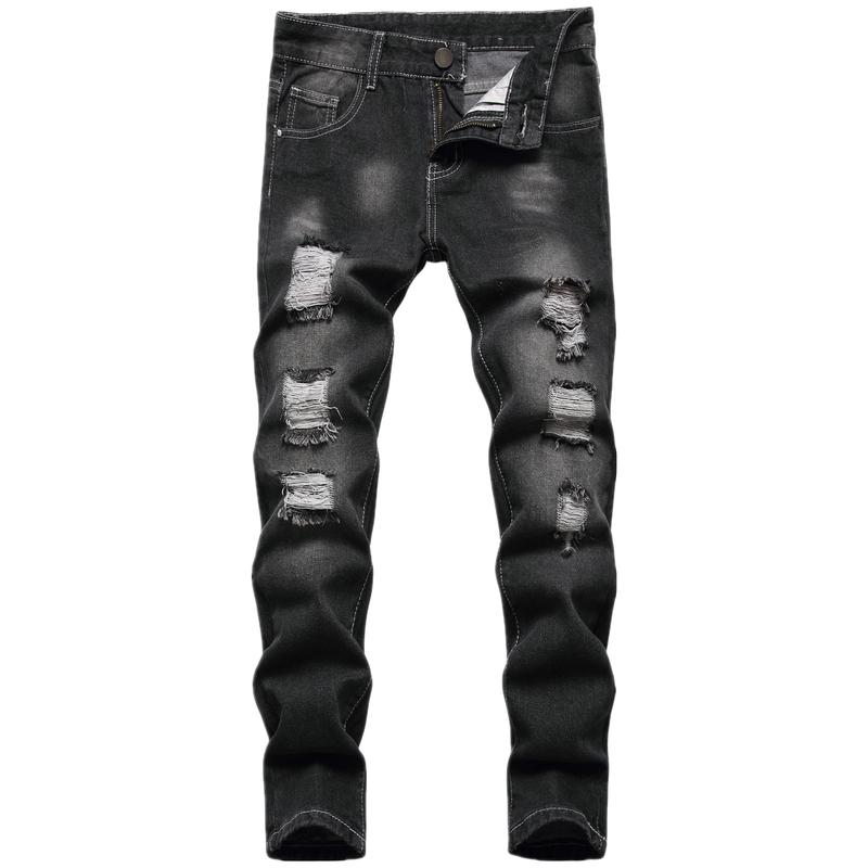Boy's Skinny Fit Ripped Destroyed Distressed Fashion Kids Denim Pants Jeans