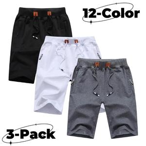 YUYANGDPB 3-Pack Men's Pajama Shorts, Cotton Casual Shorts With Zipper Pockets & Drawstring, Breathable Pajama Shorts  Workout Sports Shorts #fathersdaygift