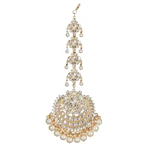 Elegant Kundan Gold-Plated Maang Tikka | Timeless Bridal and Festive Forehead Jewelry for Indian Weddings | Cherished Gift for Her