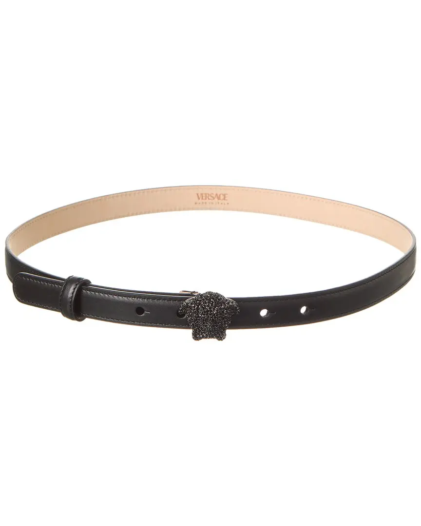 Versace Medusa Crystal Leather Belt