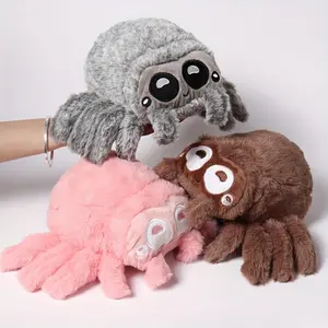 1pc Realistic Spider Plush Toy Hand Puppet Prank Prop for Halloween, Home Decor  Soft Polyester Fiber, Suitable Ages 3+, Animal-Themed Interactive Figures in Assorted Colors (White, Grey, Dark Brown, Bright Pink, Black)