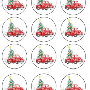 Christmas cupcake toppers EDIBLE topper Christmas Tree Christmas cookies Christmas party