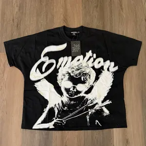 Angel Graphic Oversized Streetwear Tee Pearl Details