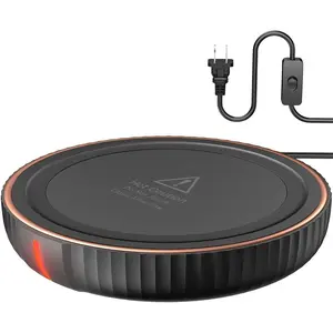 Large Candle Warmer Plate - Coffee Cup Mug Warmer for Desk, Candle Melter, Electric Mug Heater for Beverages, Milk & , Coffee Accessories Ideal Gifts Keep Cup Warm (Black)