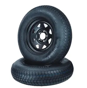 Garvee Upgraded 2X ST205/75D15 Trailer Tire and Wheels 5 Lug on 4.5 in PCD 15" Rims Load Range C
