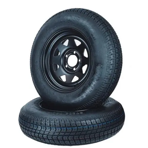 Garvee Upgraded 2X ST205/75D15 Trailer Tire and Wheels 5 Lug on 4.5 in PCD 15" Rims Load Range C