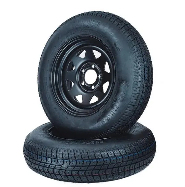 Garvee Upgraded 2X ST205/75D15 Trailer Tire and Wheels 5 Lug on 4.5 in PCD 15" Rims Load Range C Garvee Upgraded 2X ST205/75D15 Trailer Tire and Wheels 5 Lug on 4.5 in PCD 15" Rims Load Range C