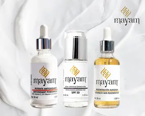 Mayam Beauty Anti Acne Skincare Kit from Mexico Day Cream SPF50(PURPLE)+ Serum (ORANGE) + PDRN Glow Serum (PDRN) Face Retinol & Anti-Aging Serum, Routine Daily Repair