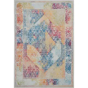 Nourison Home Ankara Global ANR04 Ivory Multicolor Transitional Power-loomed Rug