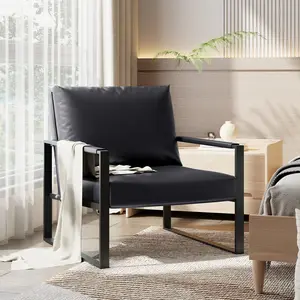 Recaceik Modern Accent Chair PU Leather Arm Chair Large Upholstered Ergonomic Lounge Chair for Small Space Home and Office Use gaming chair desk chair
