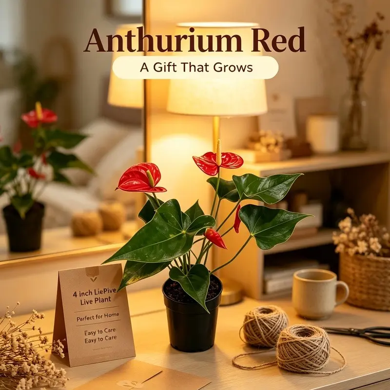 LZ13  Anthurium Red Live Indoor Fern Plant - Home Improvement, Garden Supplies
