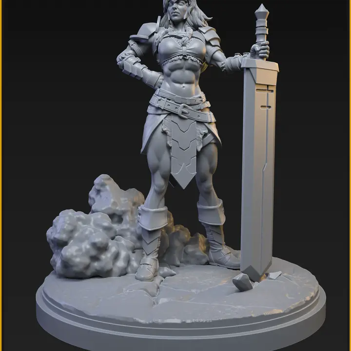 Imperial She-Hulk Character Figure Miniature - 40mm on 50mm Base, Crisis Protocol Proxy, 3D-Printed, Fantasy Armor, Collectible Style, Anthropomorphic Miniature (C27), Fantasy Armor Miniatures, Collectible Style Miniatures